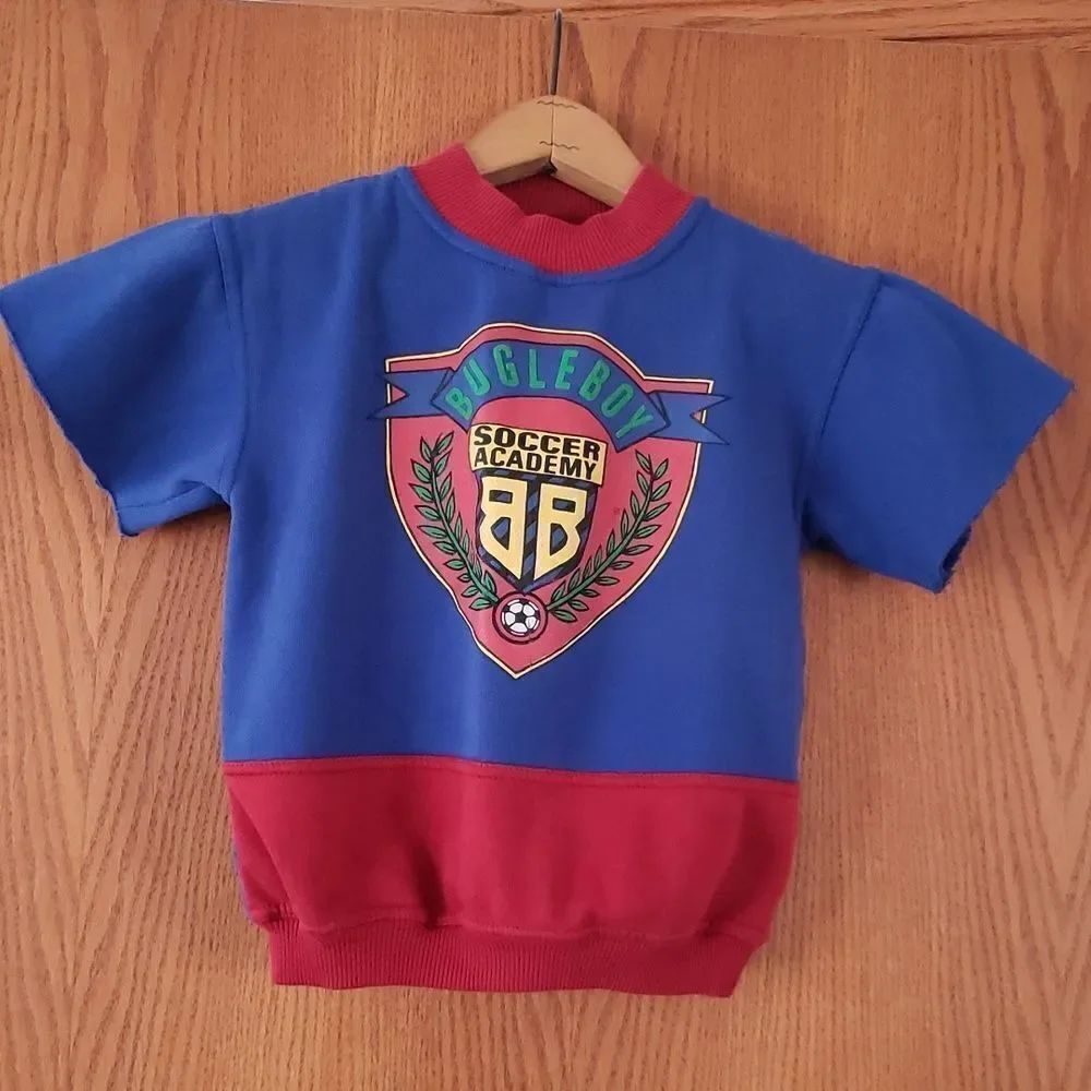 Vintage 1980s Bugle Boy Soccer Academy Graphic Sweatshirt Sz L (7)